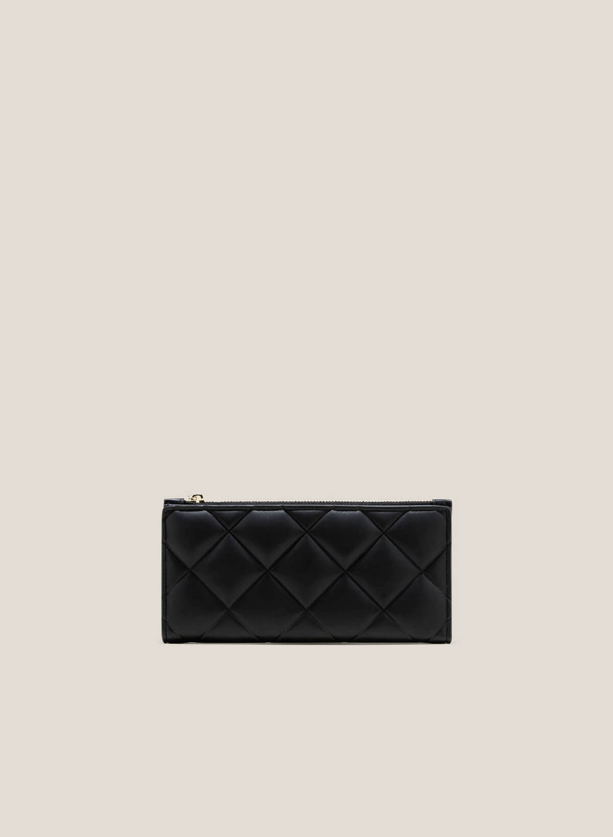 Quilted Block Pressed Wallet - WLL 0273 - Black - VASCARA