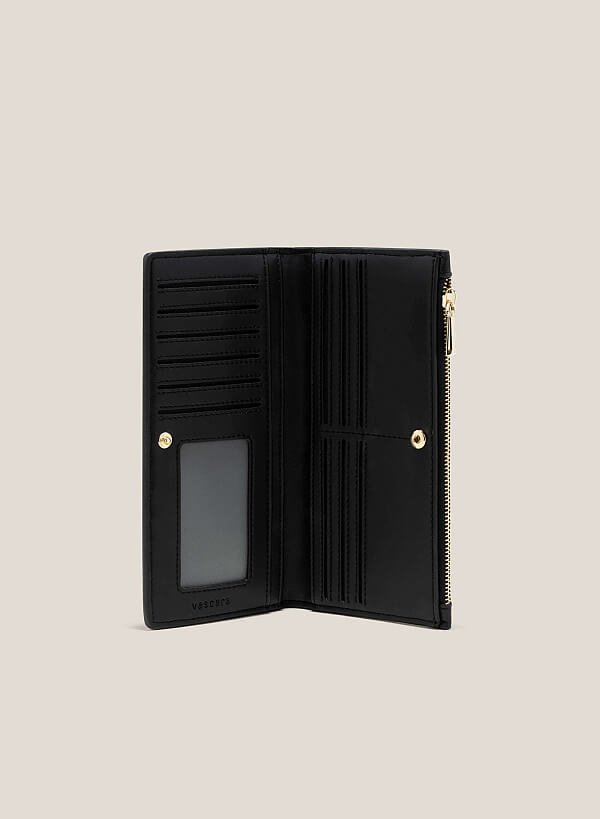 Quilted Block Pressed Wallet - WLL 0273 - Black - VASCARA