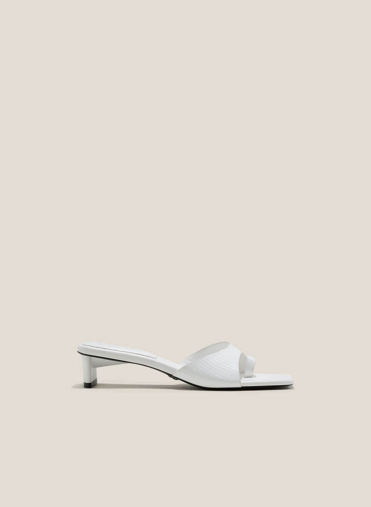 Square Toe Slide Mules - MUL 0197 - White - VASCARA
