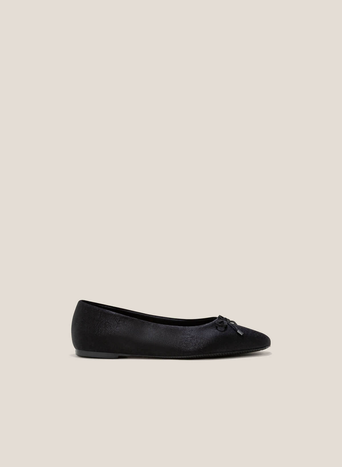 Bow Tie Décor Squared-Toe Ballerinas - SLI 0430 - Black - VASCARA