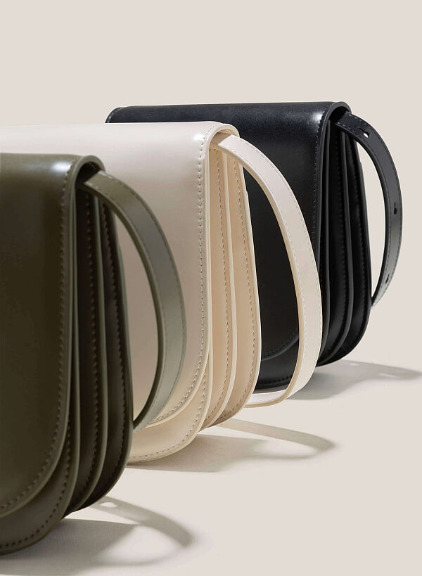 Dual Compartment Casual Shoulder Bag - SAC 0324 - Cream - VASCARA