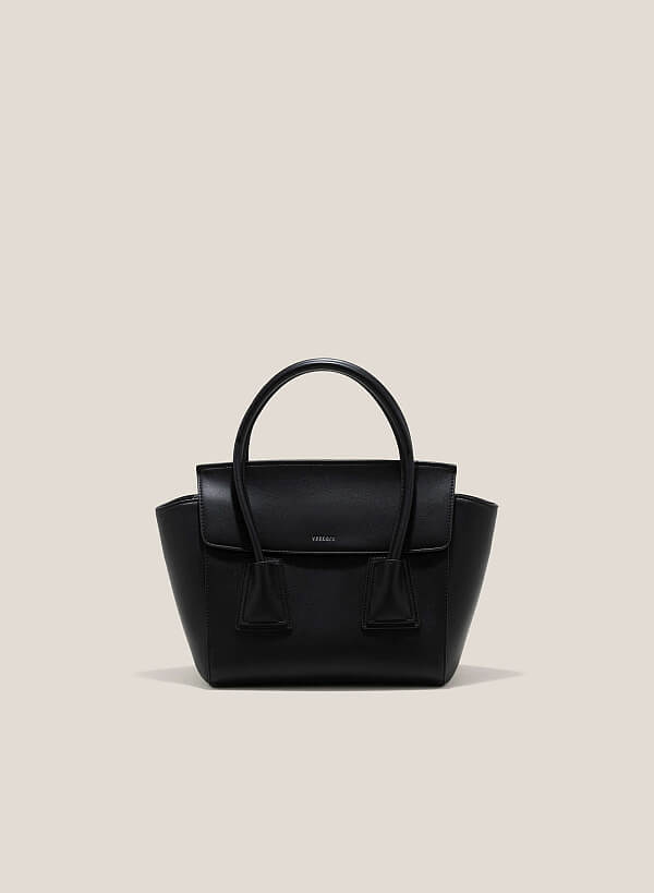 Elegant Double Pocket Handbag - SAC 0323 - Black