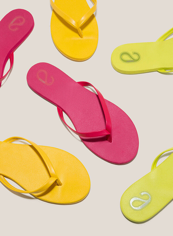 Festive Colored Flip Flops - FLI 0196 - Dark Pink - VASCARA
