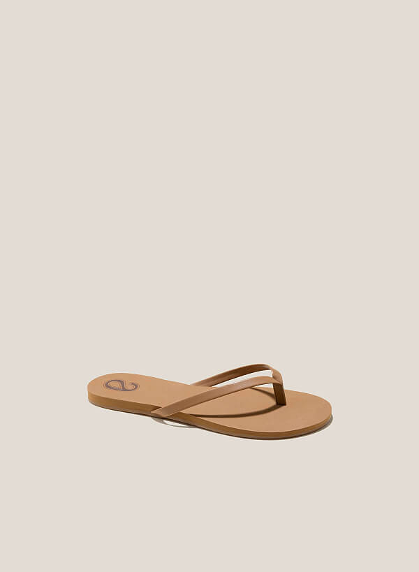 Festive Colored Flip Flops - FLI 0196 - Light Brown - VASCARA