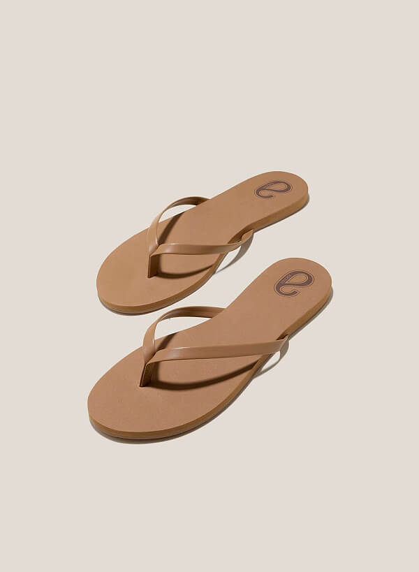 Festive Colored Flip Flops - FLI 0196 - Light Brown - VASCARA