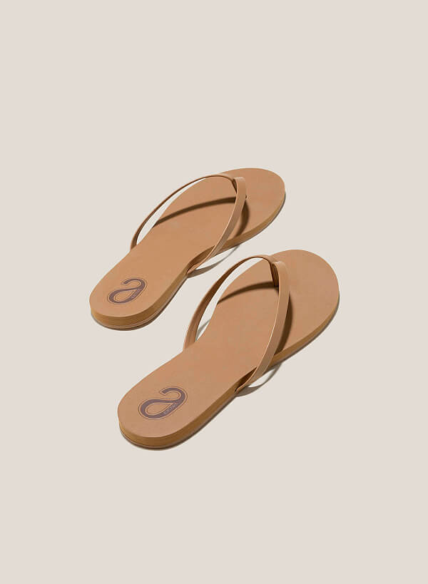 Festive Colored Flip Flops - FLI 0196 - Light Brown - VASCARA