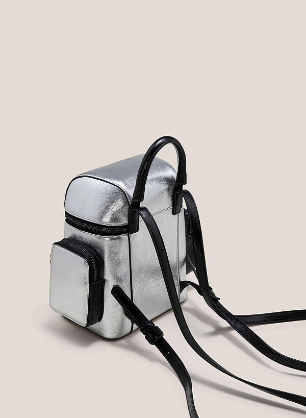 Futuristic Box Backpack - BAK 0197 - Silver - VASCARA