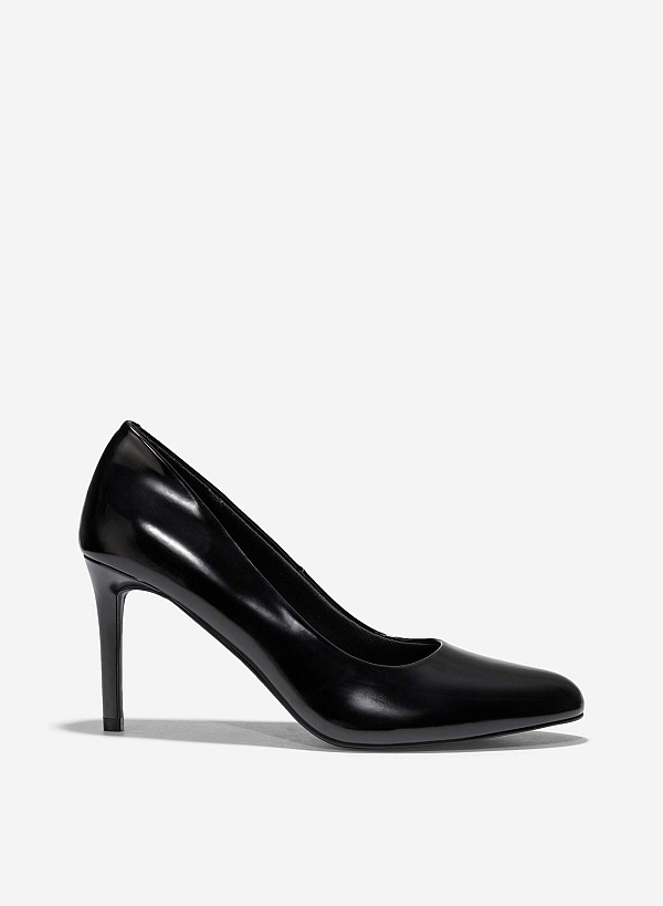 Giày bít mũi tròn stiletto heel - BMN 0650 - Màu đen