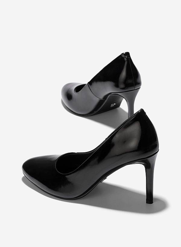 Giày bít mũi tròn stiletto heel - BMN 0650 - Màu đen - VASCARA