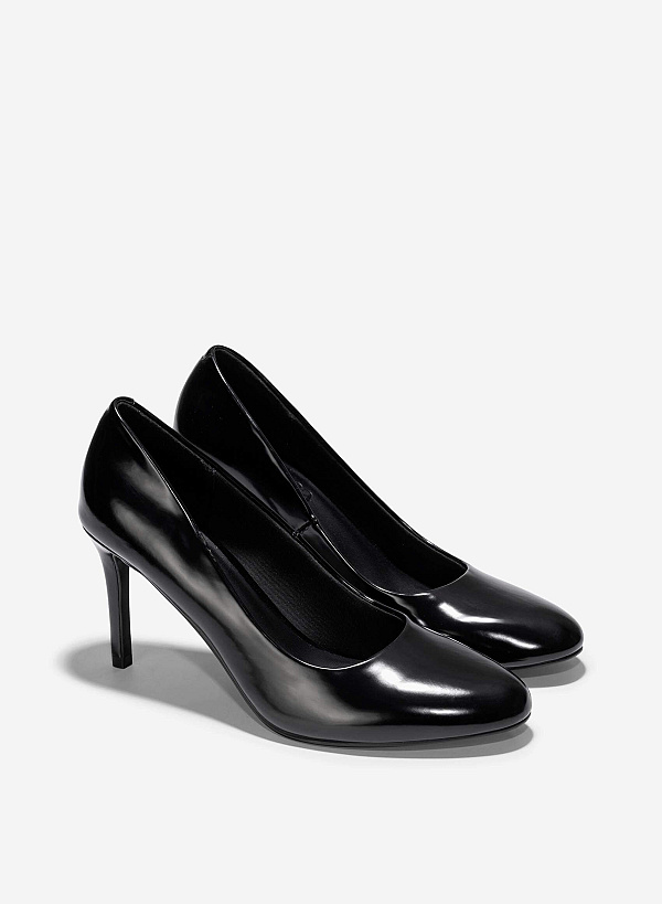 Giày bít mũi tròn stiletto heel - BMN 0650 - Màu đen - VASCARA