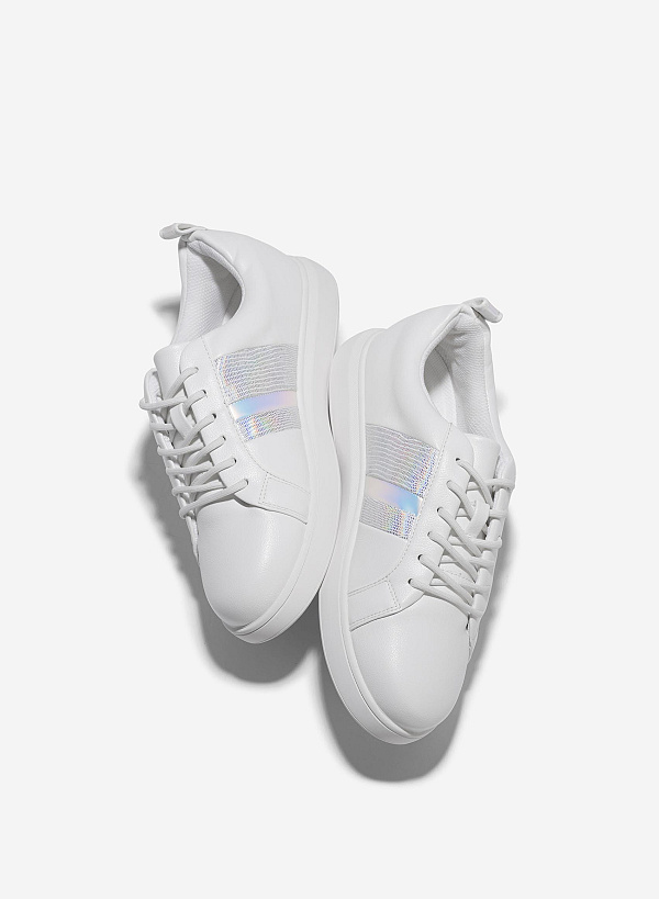 Giày sneaker phối hologram - SNK 0067 - Màu trắng - VASCARA