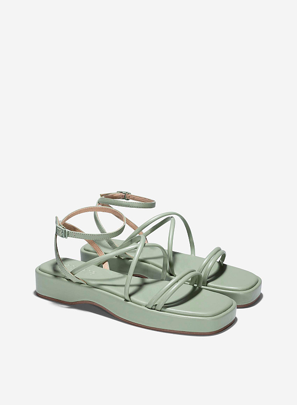 Giày strappy sandal quai ống - SDK 0341 - Màu xanh bạc hà - VASCARA
