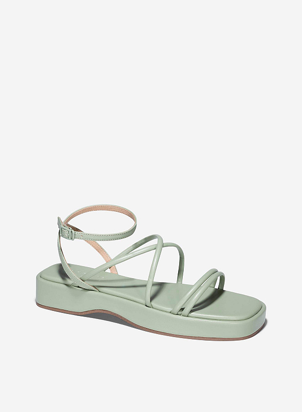 Giày strappy sandal quai ống - SDK 0341 - Màu xanh bạc hà - VASCARA