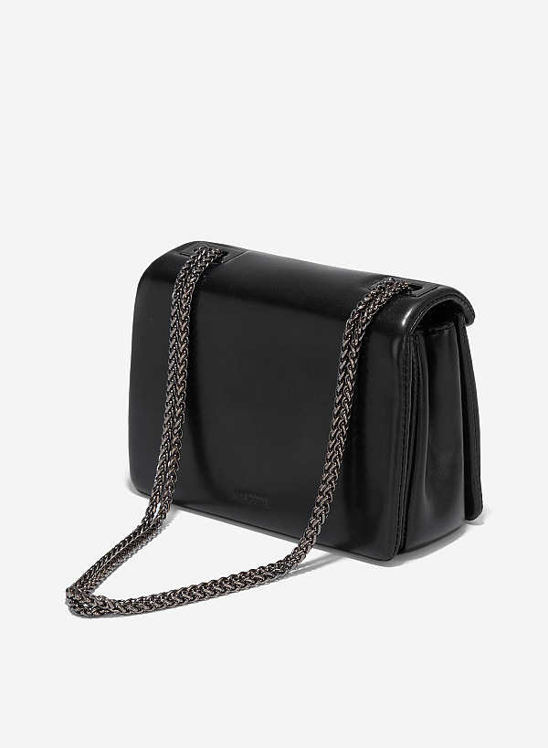 Túi đeo chéo hình khối chần bông - SHO 0249 - Màu đen - VASCARA