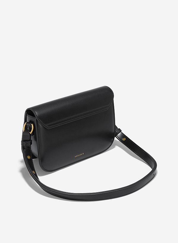 Túi đeo chéo nhấn khóa kiểu kim loại - SHO 0240 - Màu đen - VASCARA