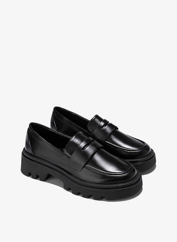 Giày chunky penny loafer - MOI 0108 - Màu đen - VASCARA