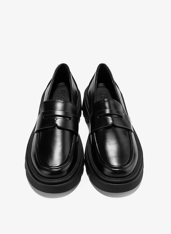 Giày chunky penny loafer - MOI 0108 - Màu đen - VASCARA