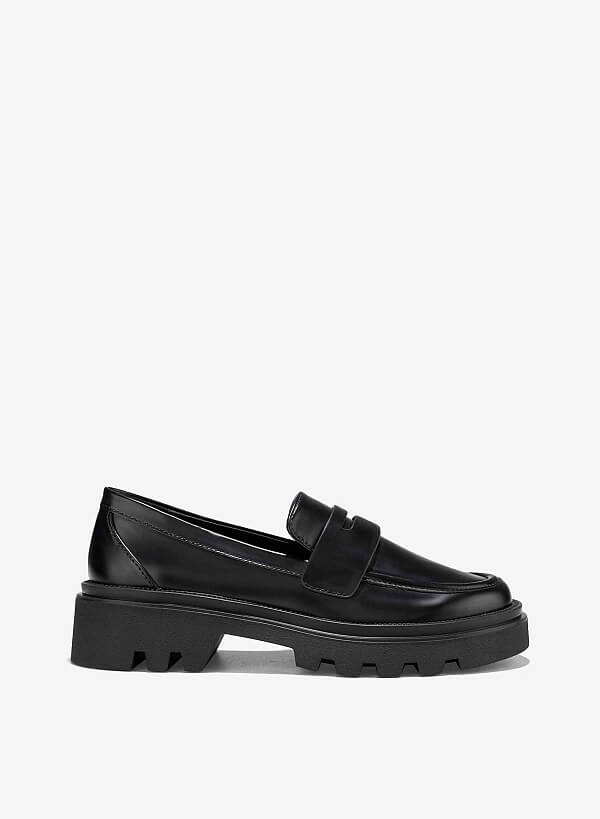 Giày chunky penny loafer - MOI 0108 - Màu đen