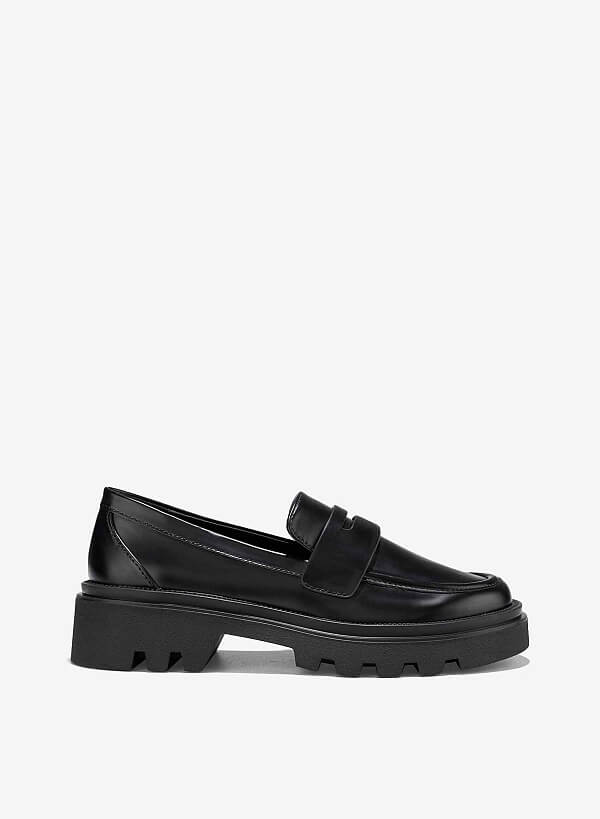 Giày chunky penny loafer - MOI 0108 - Màu đen - VASCARA