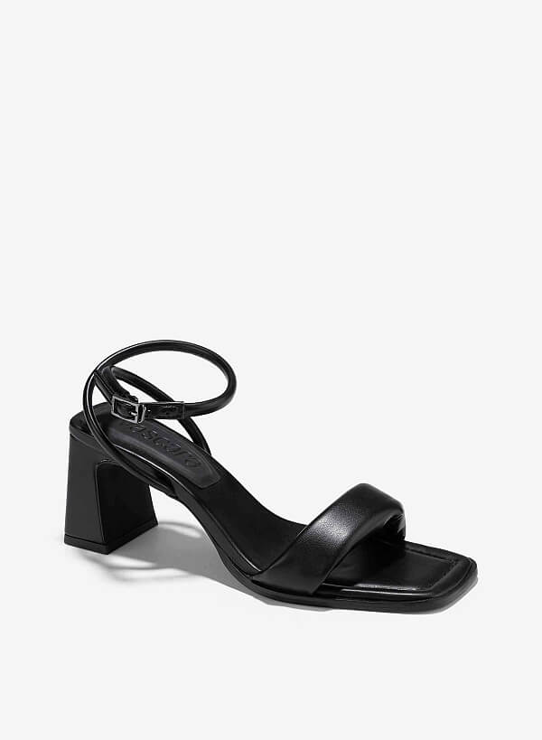 Giày sandals quai phồng block heel