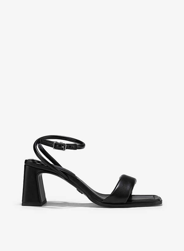 Giày sandals quai phồng block heel - SDN 0775 - Màu đen