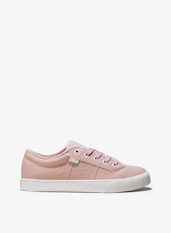 Giày sneaker vải canvas - SNK 0070 - Màu hồng