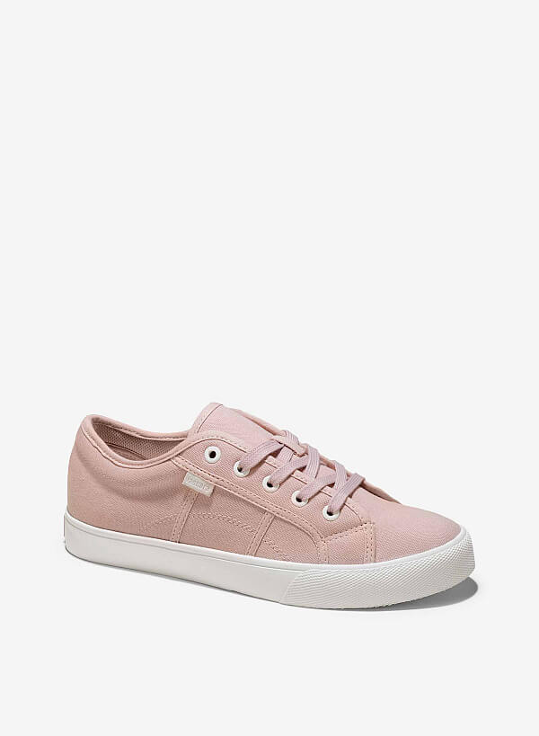 Giày sneaker vải canvas - SNK 0070 - Màu hồng - VASCARA