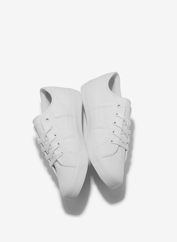 Giày sneaker vải canvas - SNK 0070 - Màu trắng - VASCARA