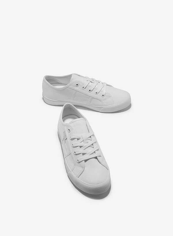 Giày sneaker vải canvas - SNK 0070 - Màu trắng - VASCARA