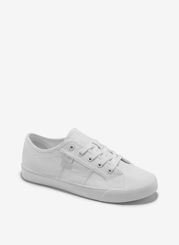 Giày sneaker vải canvas - SNK 0070 - Màu trắng - VASCARA