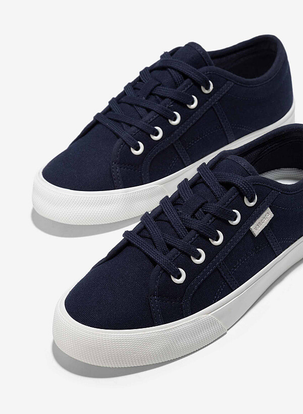 Giày sneaker vải canvas - SNK 0070 - Màu xanh navy - VASCARA