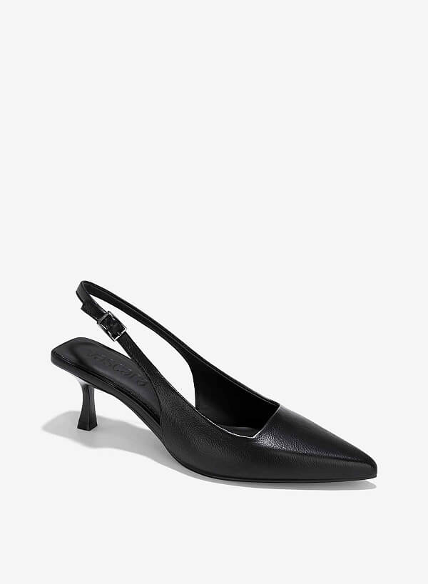 Giày spool heel slingback mũi nhọn