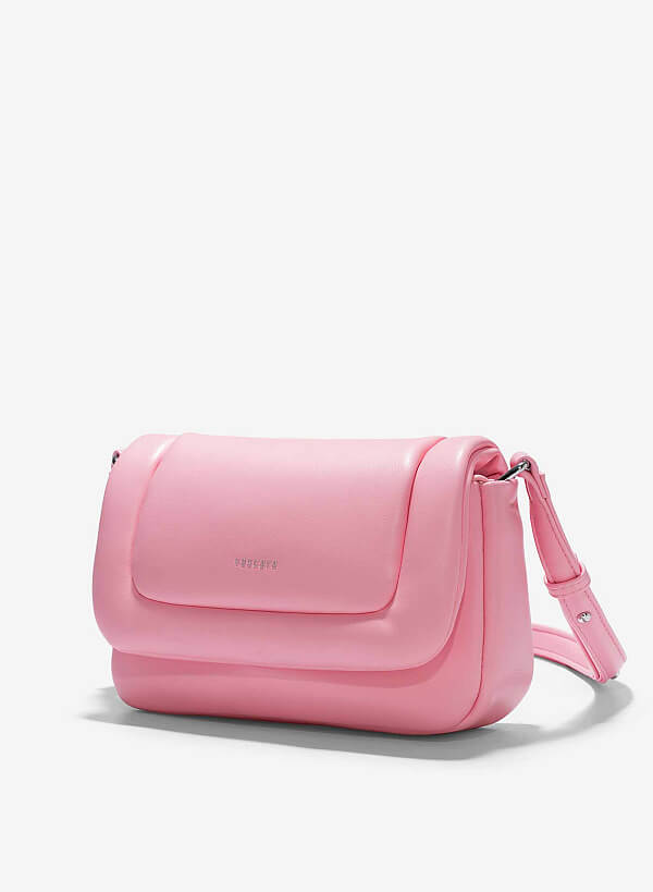 Túi đeo chéo chần bông - SHO 0247 - Màu hồng - VASCARA