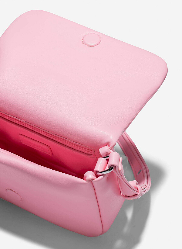 Túi đeo chéo chần bông - SHO 0247 - Màu hồng - VASCARA