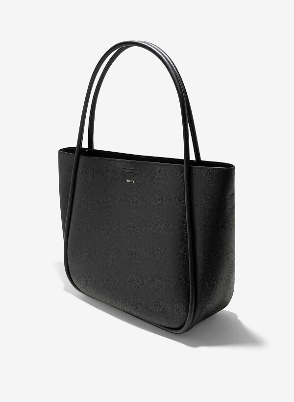 Túi tote oversize monotone quai đôi - TOT 0145 - Màu đen - VASCARA