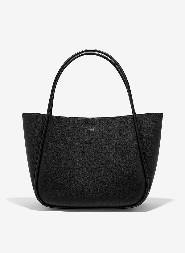 Túi tote oversize monotone quai đôi - TOT 0145 - Màu đen