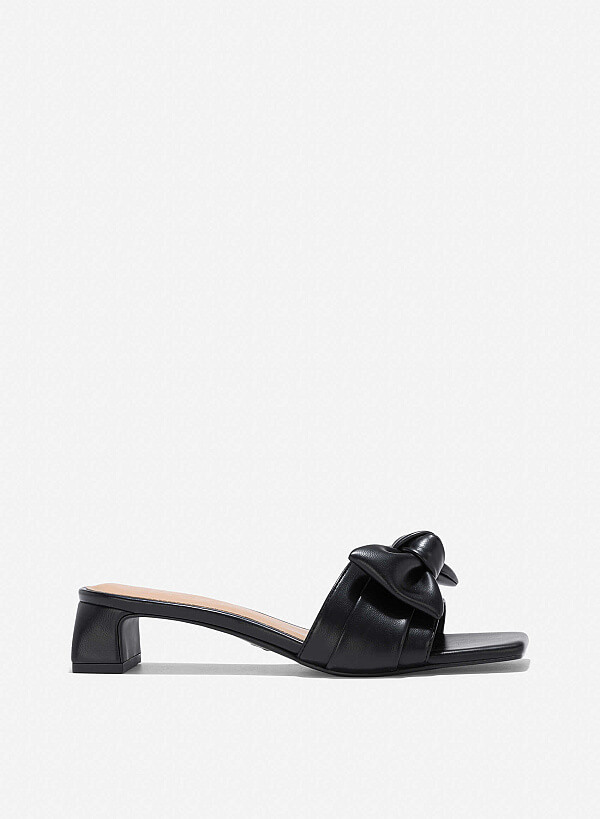 Bow Strap Mules - MUL 0211 - Black