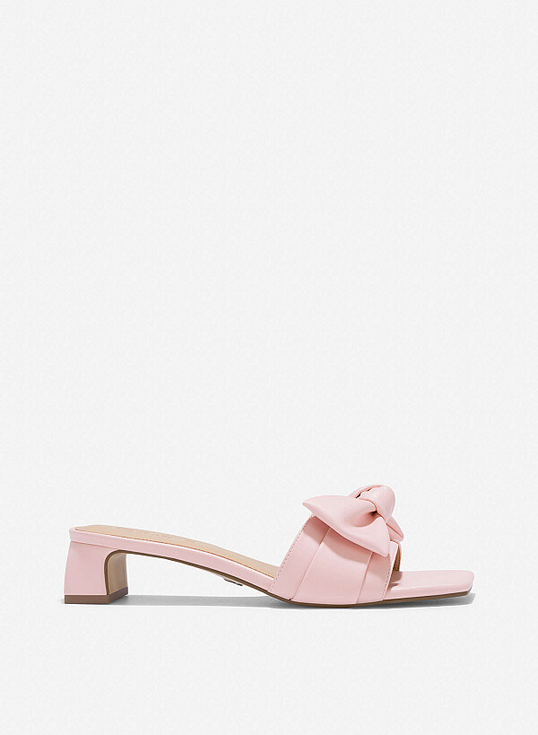 Bow Strap Mules - MUL 0211 - Light Pink