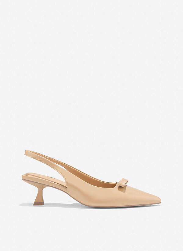 Bow Tie Décor Slingback - HIG 0661 - Beige