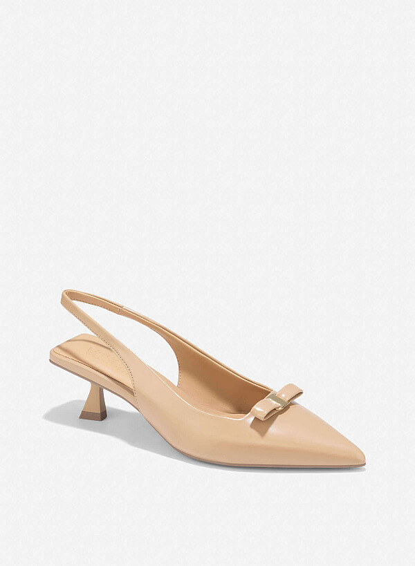 Bow Tie Décor Slingback - HIG 0661 - Beige - VASCARA