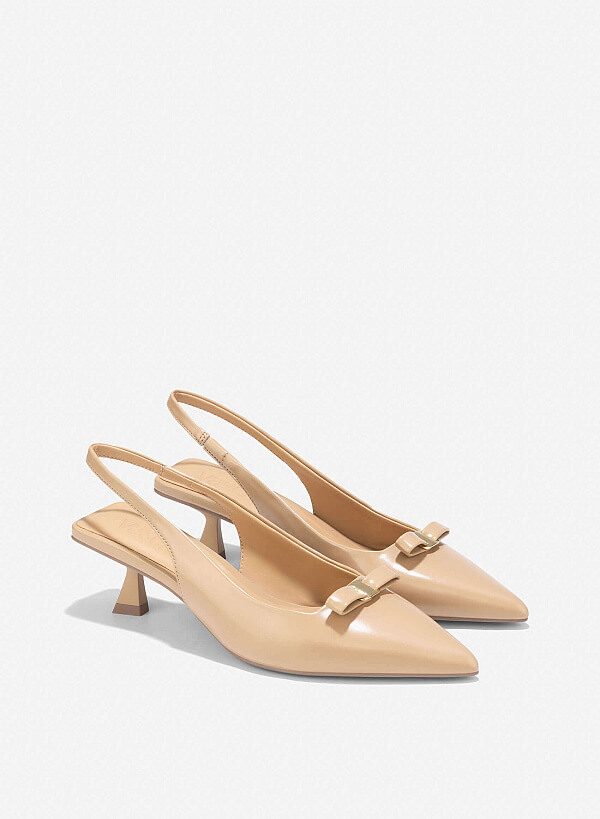 Bow Tie Décor Slingback - HIG 0661 - Beige - VASCARA
