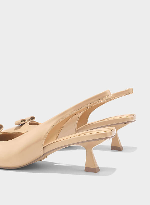 Bow Tie Décor Slingback - HIG 0661 - Beige - VASCARA