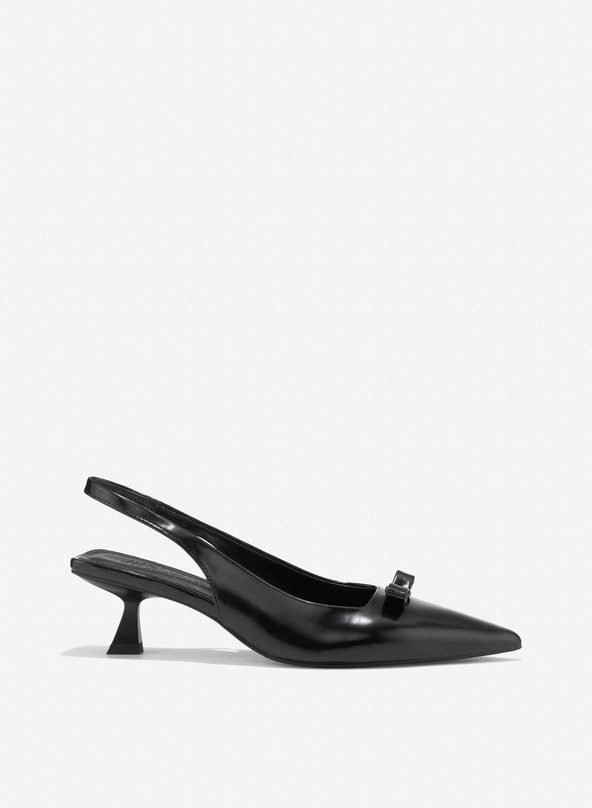 Bow Tie Décor Slingback - HIG 0661 - Black - VASCARA