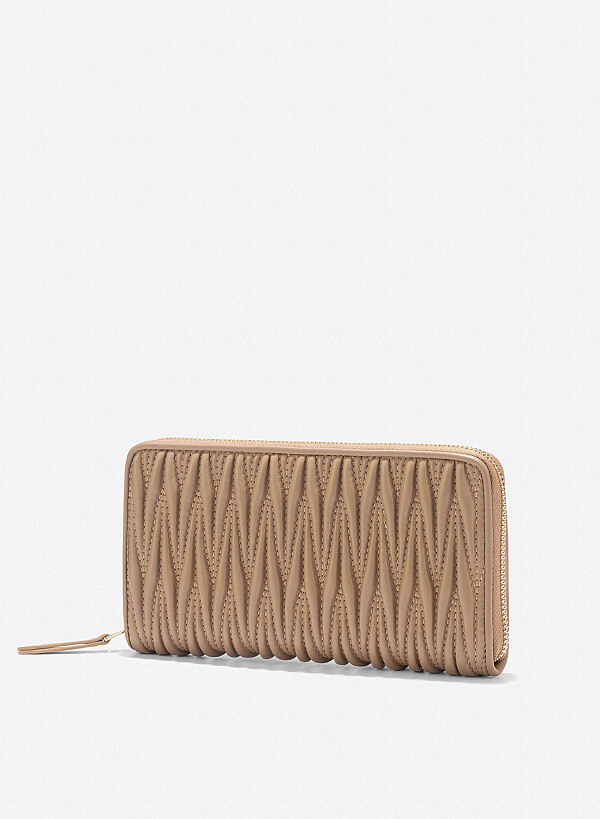 Classic Quilted Wallet - WLL 0294 - Dark Beige - VASCARA