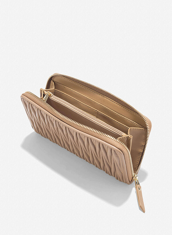 Classic Quilted Wallet - WLL 0294 - Dark Beige - VASCARA
