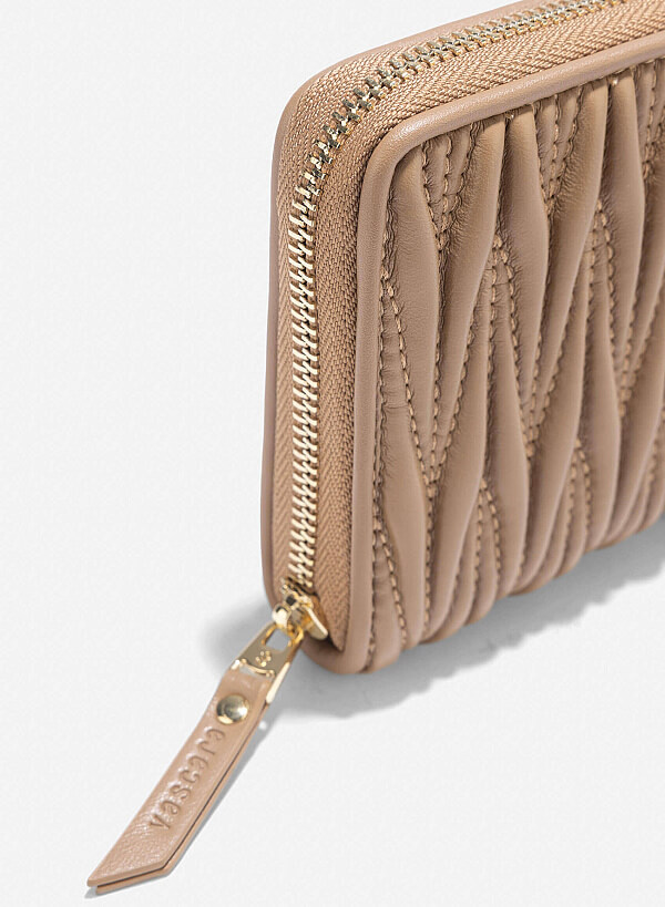 Classic Quilted Wallet - WLL 0294 - Dark Beige - VASCARA