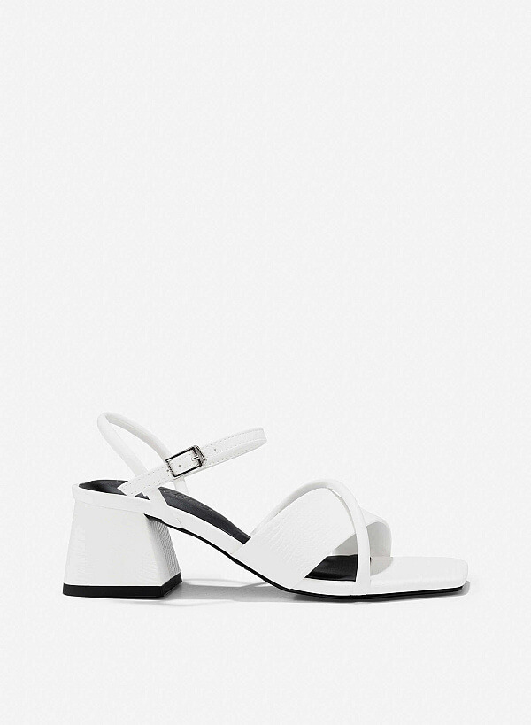 Croc-Effect Sandals - PUM 0792 - White