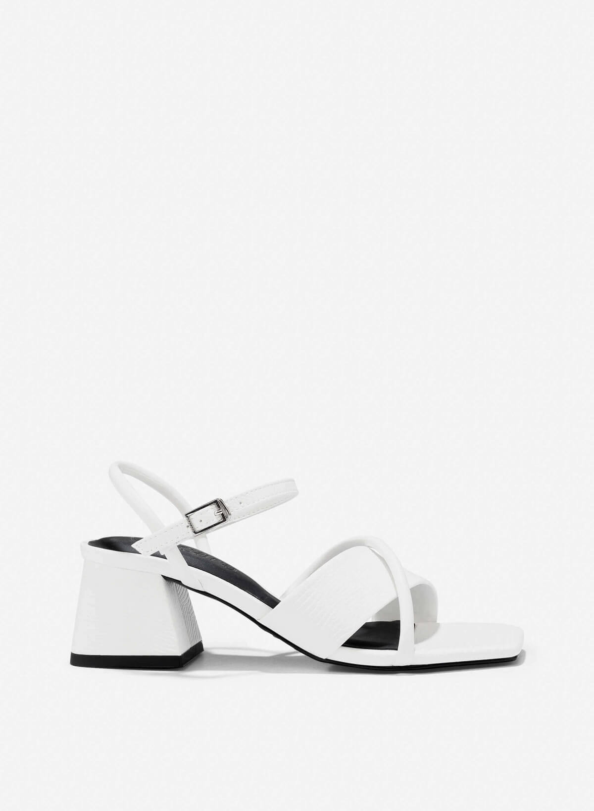 Croc-Effect Sandals - PUM 0792 - White - VASCARA