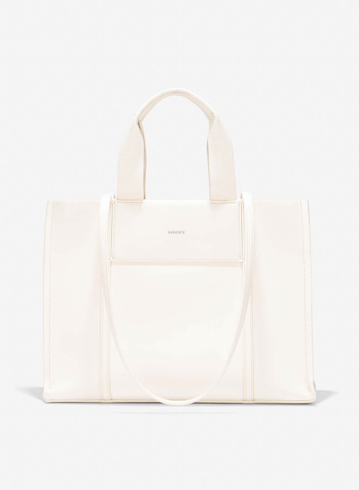 Double Straps Tote Bag - TTE 0161 - Cream - VASCARA