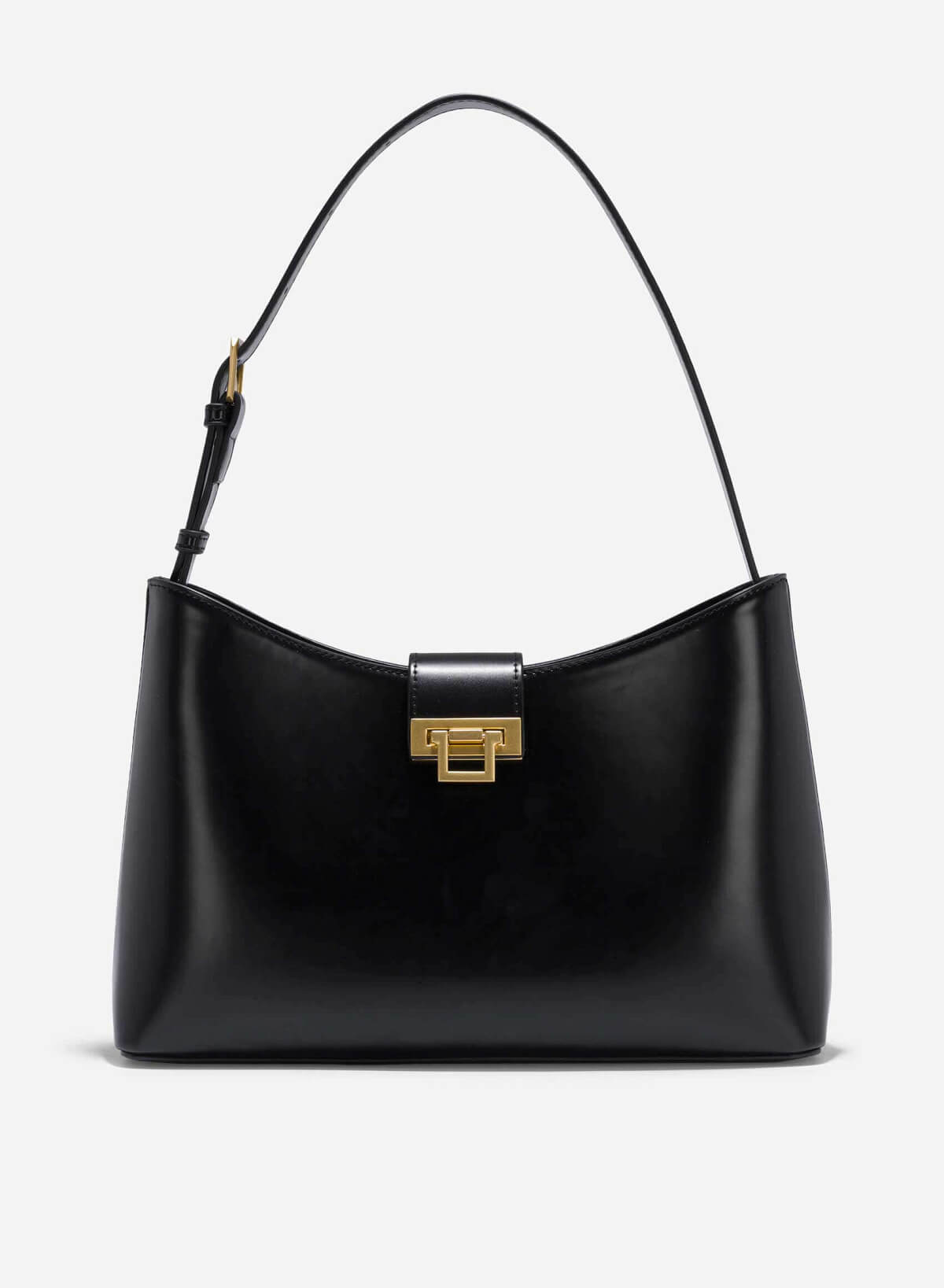Fold-Over Lock Hobo Bag - TTE 0152 - Black - VASCARA